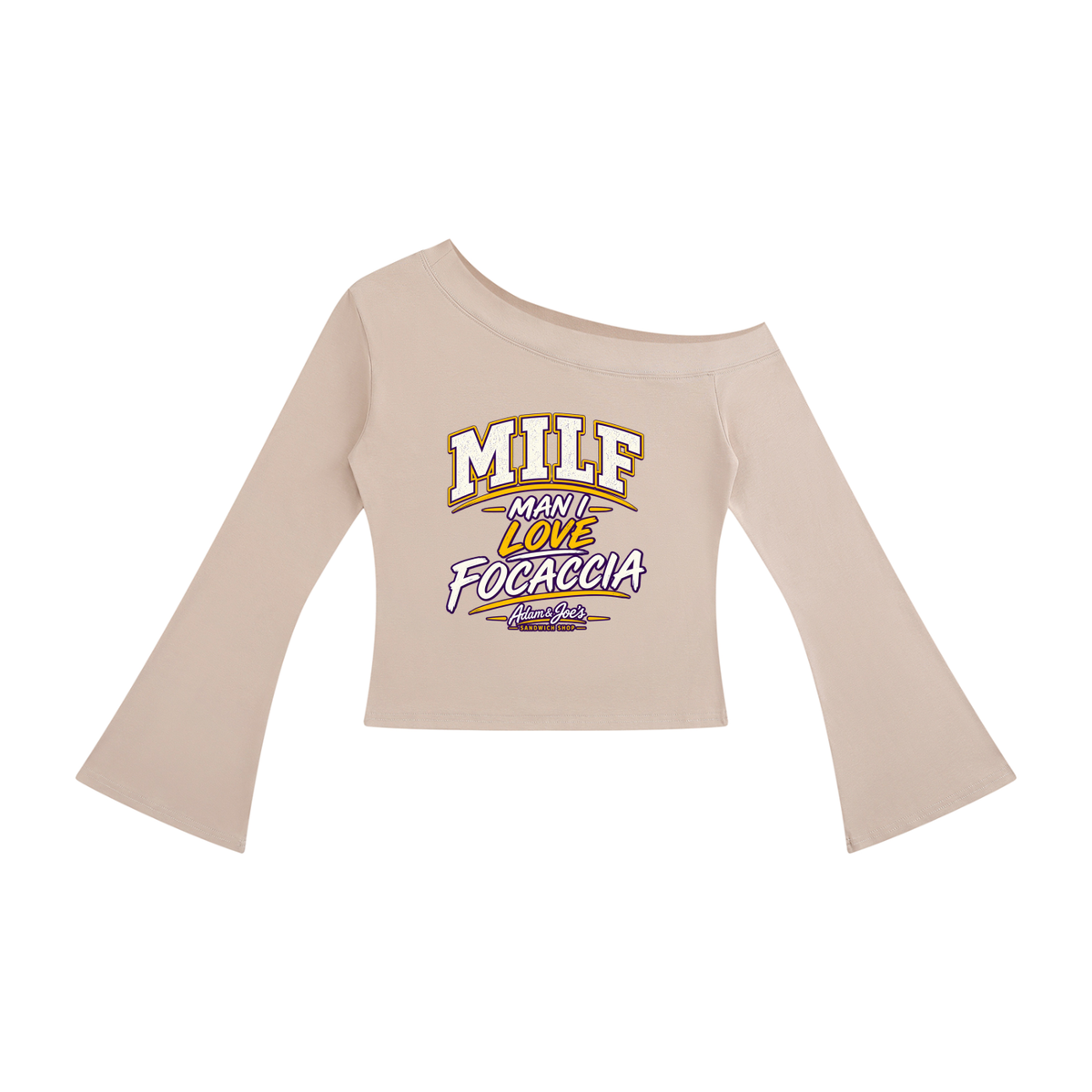 Women's Off-Shoulder MILF Bell Sleeve T-Shirt