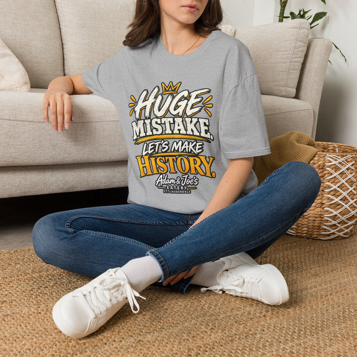 Huge Mistake T‑Shirt — “Let’s Make History” Graphic Tee
