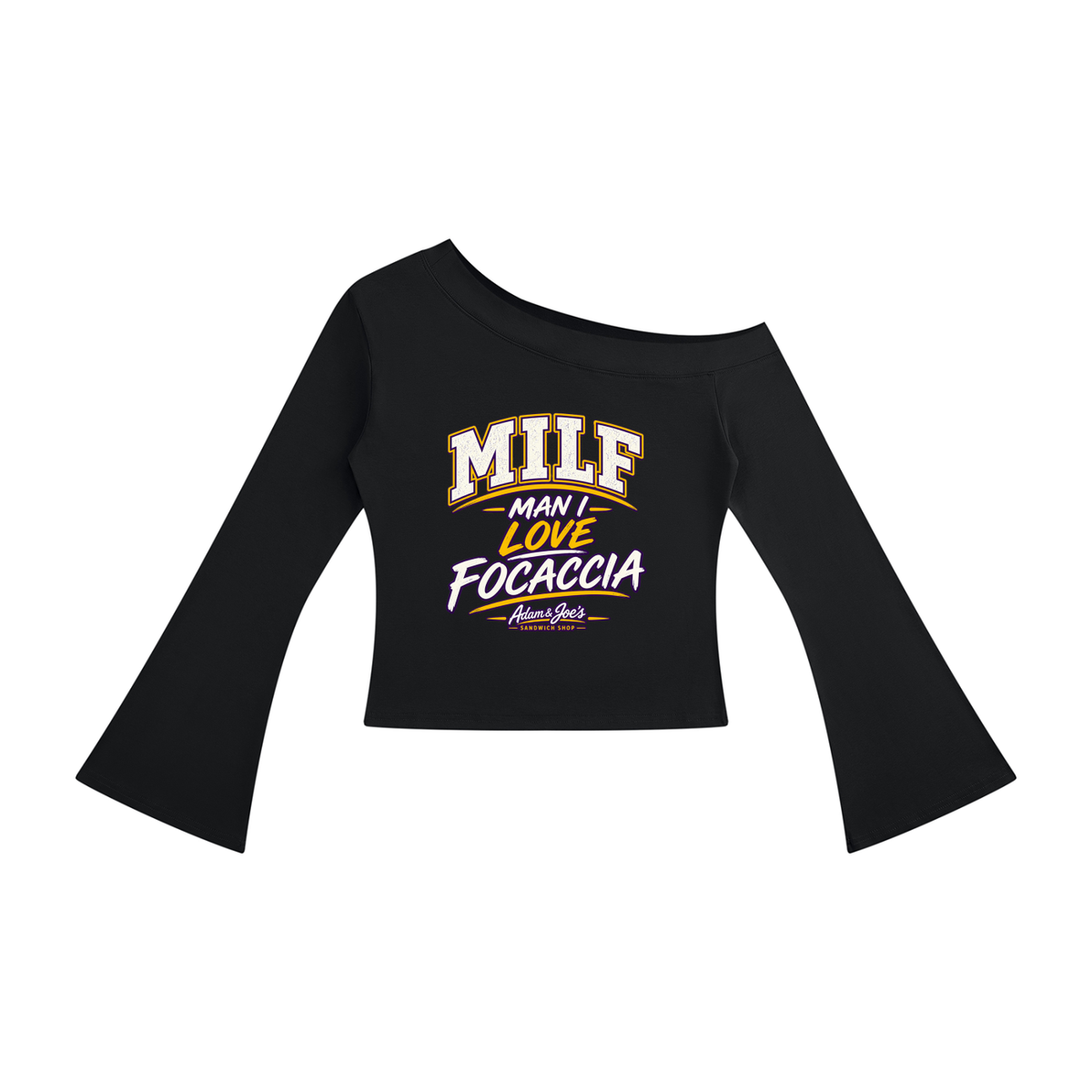 Women's Off-Shoulder MILF Bell Sleeve T-Shirt