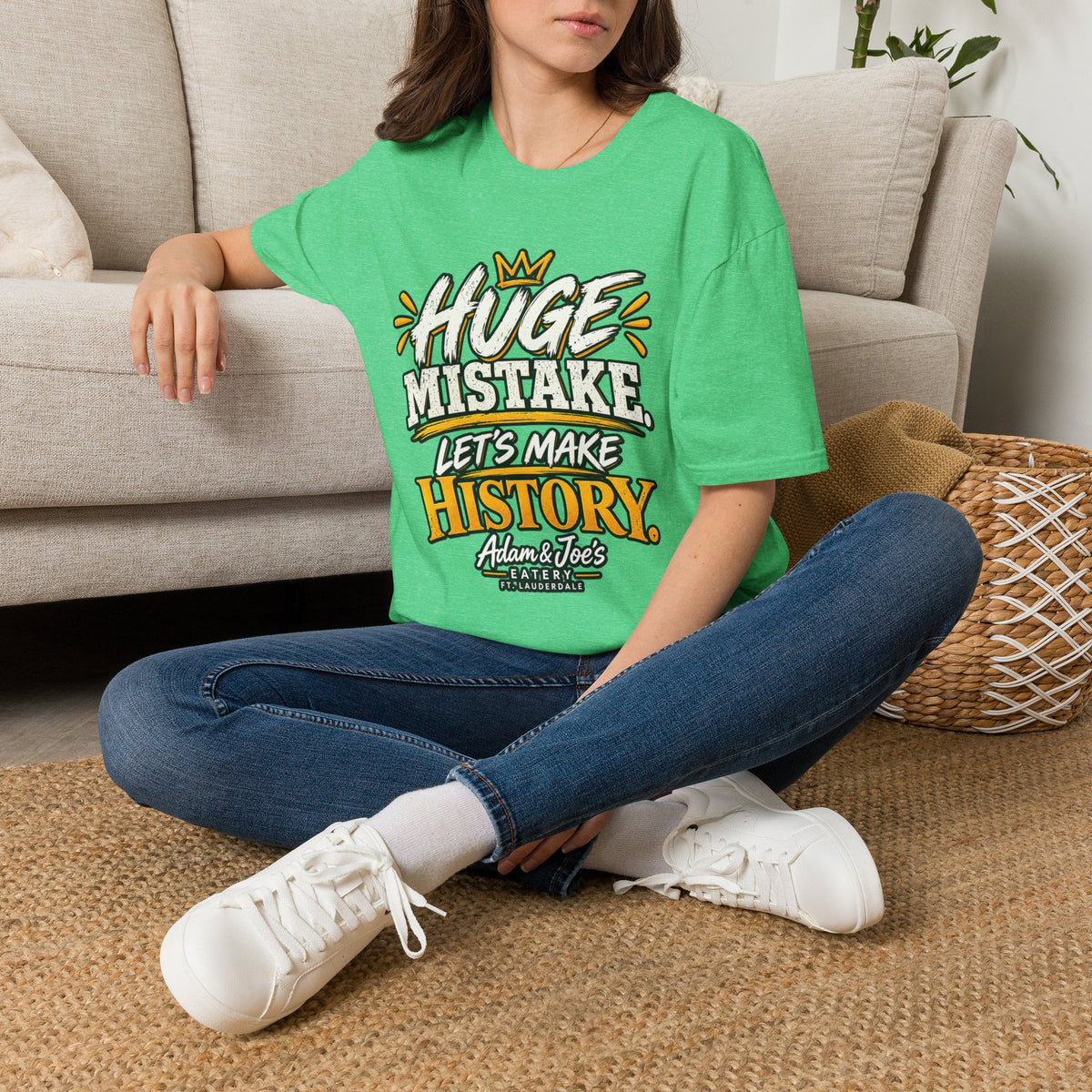 Huge Mistake T‑Shirt — “Let’s Make History” Graphic Tee