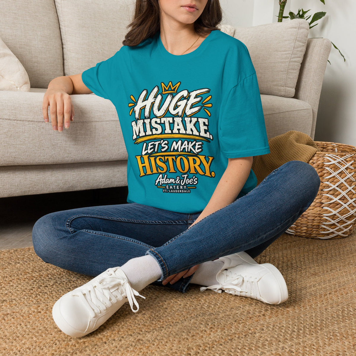 Huge Mistake T‑Shirt — “Let’s Make History” Graphic Tee