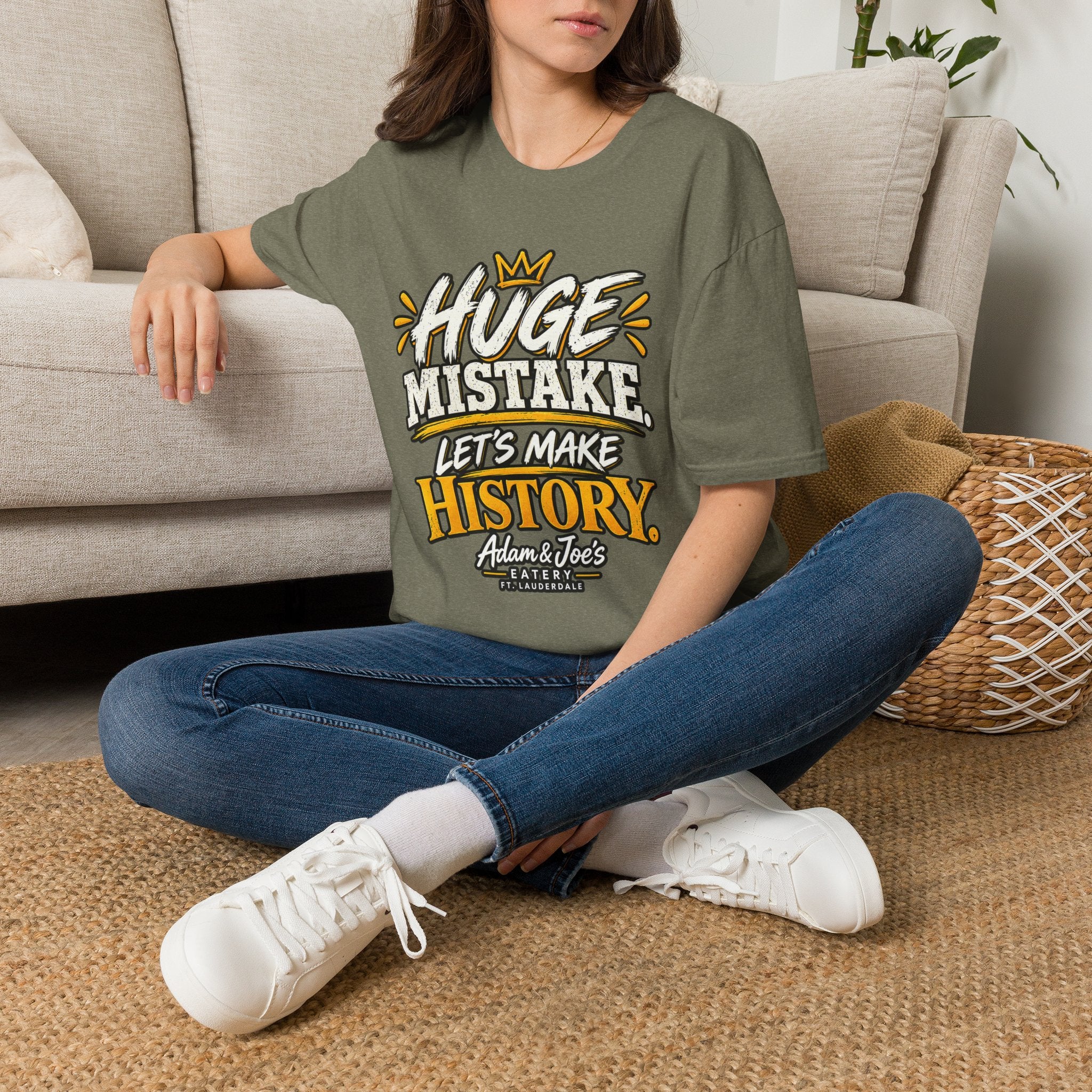 Huge Mistake T‑Shirt — “Let’s Make History” Graphic Tee