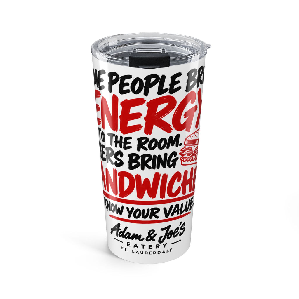 20oz Insulated Tumbler — "Bring Energy, Bring Sandwiches" Diner Logo